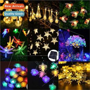 String ght Outdoor Snowflake Decoration LED Garden Solar