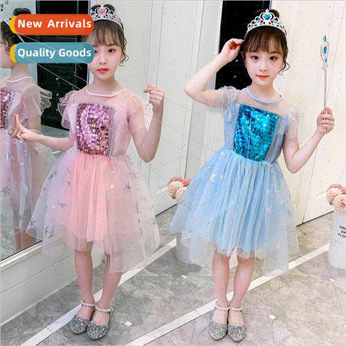 Frozen 2 girls dress dress summer childrens princess dress E