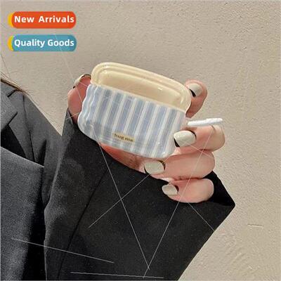Cream ins  yellow and blue stripes 适用 AirPods Pro2 wireles
