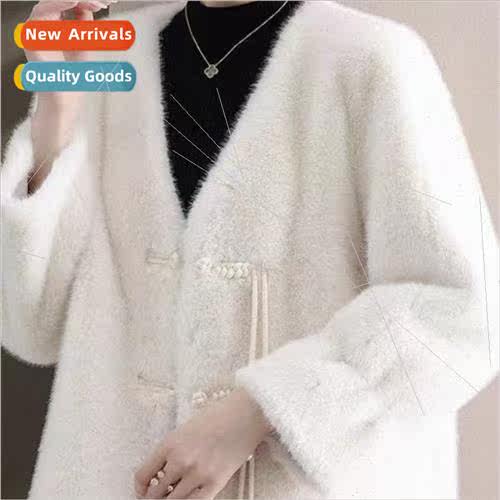 2023 fall and winter new imitation fur V-neck mink velvet ag