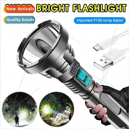 Plastic strong light flashlight USB rechargeable led super b