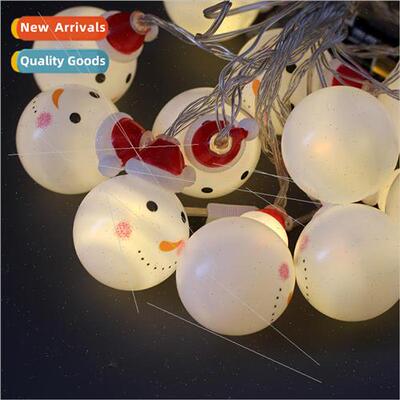 led Christmas lights string santa snowman lights string batt