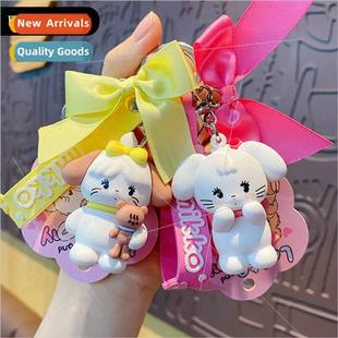keychain female chain bow sch key kitty exquisite cartoon