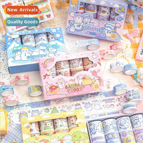 Tape set Cute cartoon rabbit handbook decorative stickers 适