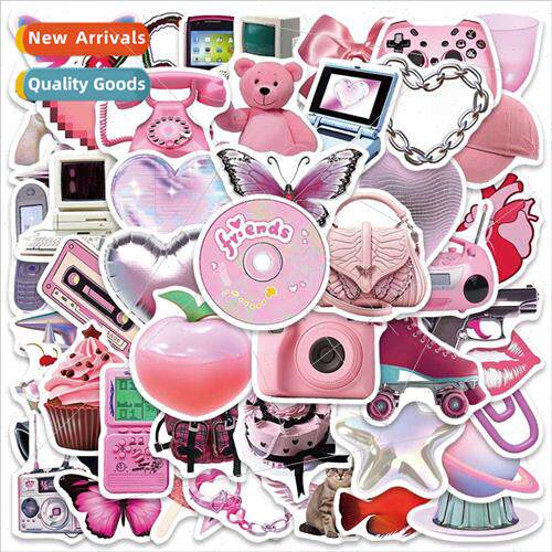 50 pink Y2K  girl fresh stickers suitcase laptop cell phone
