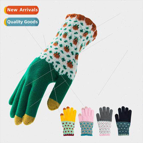 Gloves female winter padded warm anti-cold touch screen glov