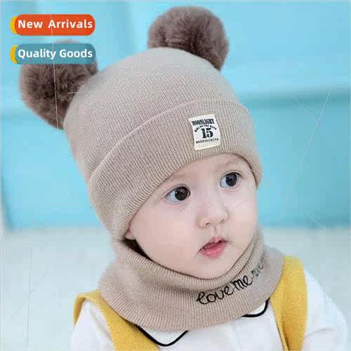 Baby hat fall and winter new knitted baby hat thickened warm