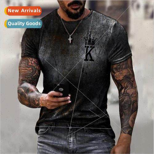 2023 Summer New Dirty KING Style Short Sleeve Mens T-Shirt 3