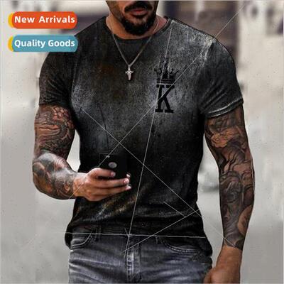 2023 Summer New Dirty KING Style Short Sleeve Mens T-Shirt 3