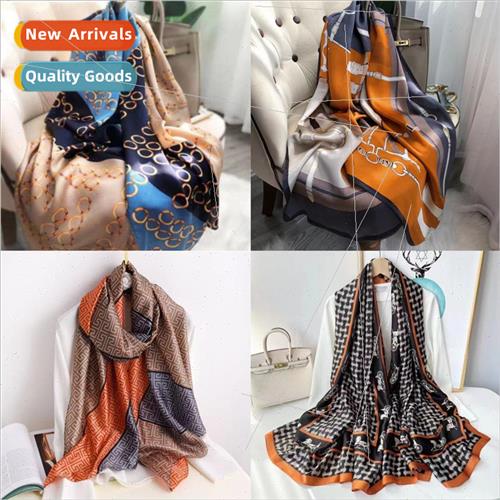 Take the sample cotton and linen printed scarf female fall a