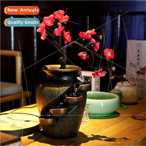 L27 Creative Ornament ght xury Flowing Water Vase Resin Craf