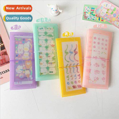 Sticker organizer ins  macaron color strap long transparent
