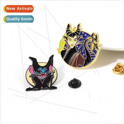 Cartoon cute Stitch brooch Sleepy Hollow black witch Pinocch