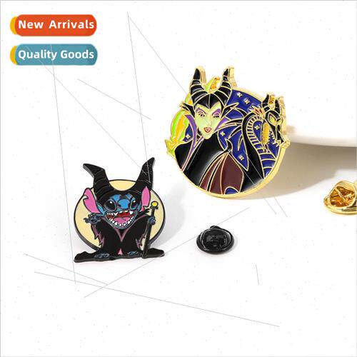 Cartoon cute Stitch brooch Sleepy Hollow black witch Pinocch