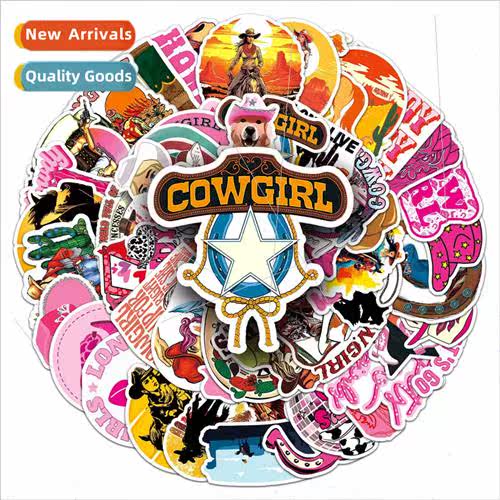 50 cowgirl cartoon pink doodle waterproof decorative goo car