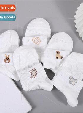 Summer thin cartoon bear socks women breathable embroidery s