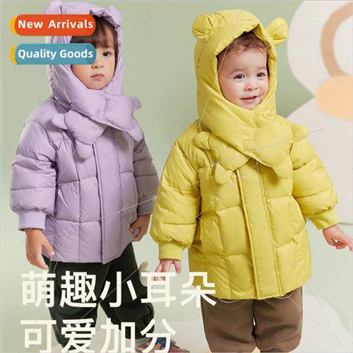 2023 winter new childrens down jacket boys and girls with th