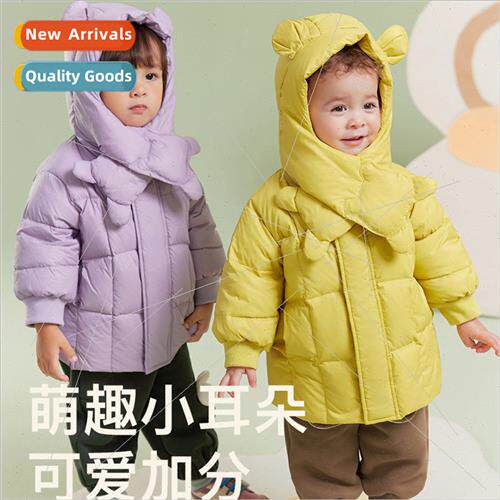 2023 winter new childrens down jacket boys and girls with th