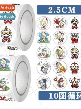 500 stickers/roll 25MM Ultraman stickers gift rewards sticke