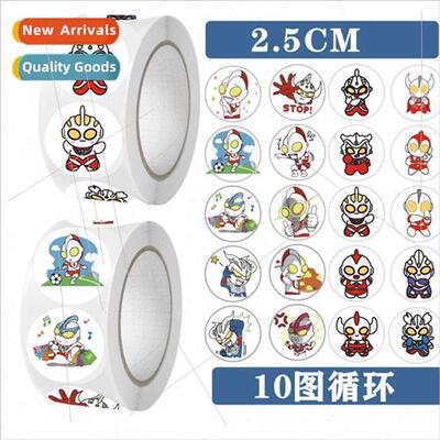 500 stickers/roll 25MM Ultraman stickers gift rewards sticke
