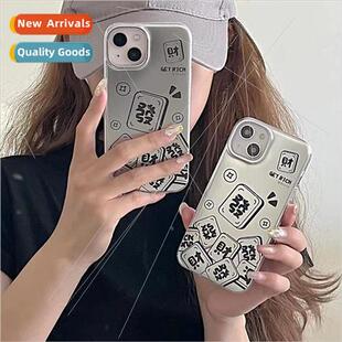 INS plating mahjong text hair 适用 Apple 13/14ProMax creativ