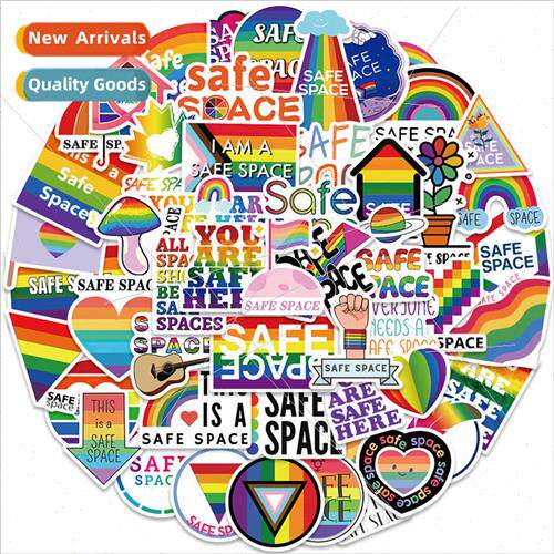 50 colorful social safety distance doodle stickers can be de