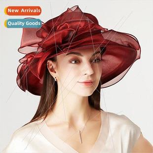 large brim show Japanese female organza face str temperament