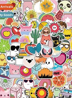 100 cartoon fresh graffiti stickers decorative guitar notebo