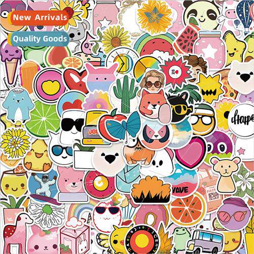 100 cartoon fresh graffiti stickers decorative guitar notebo