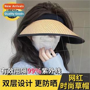 top hat brim vinyl sunscreen large hollow sweet New outdoor