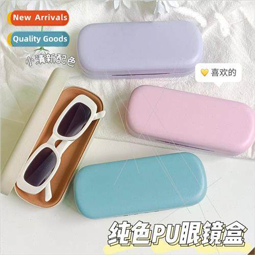 ins cream purple eyeglasses case Korea pu eyeglasses storage