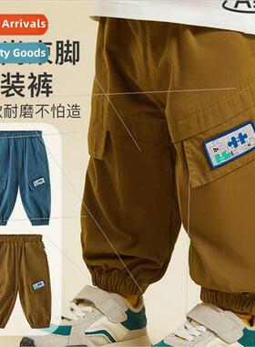 2024 spring new childrens casual pants boys Korean  of the h