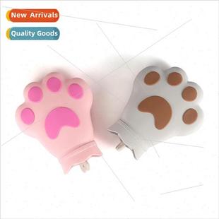 2022 winter  cartoon cat paw silicone hot water bag hot and