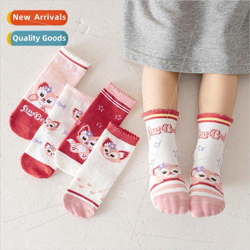 Childrens socks girls mid-calf socks spring and fall  cartoo