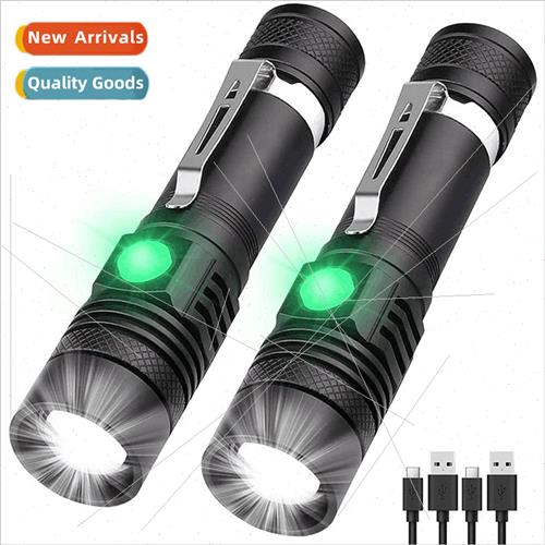 Telescopic zoom USB rechargeable T6 bright flashlight LED ou