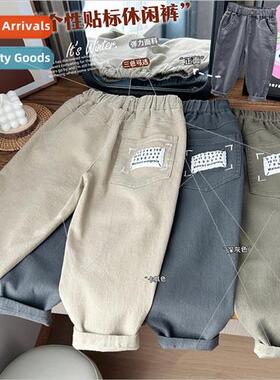2024 spring  of 适用eign- childrens casual pants Korean  of