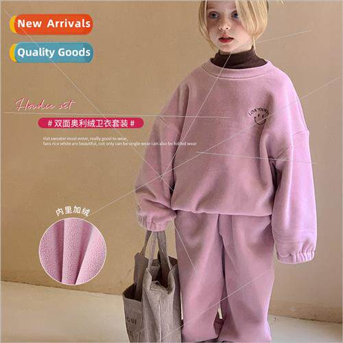 Korean childrens winter padded childrens casual two-piece se