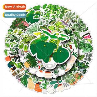 luggage stickers creative waterproof plant suitc green