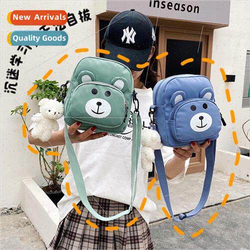 Cartoon bear bag female ins cute girl shoulder bag small fre