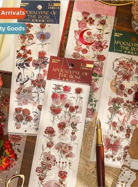 Flat stickers Rose Apocalypse Series Vintage Botanical Flowe