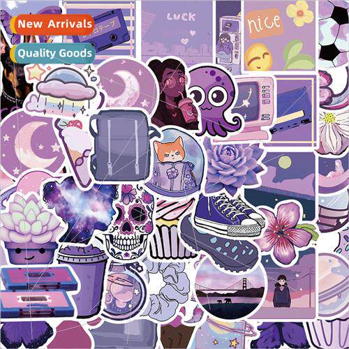 50 purple ins wind decoration waterproof stickers laptop lug
