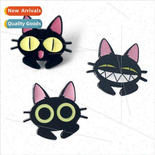 New cute cat alloy oil drop brooch quirky cute black cat jew