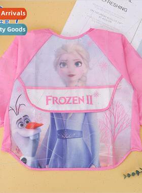 Childrens smock thin waterproof baby apron eating bib auxili