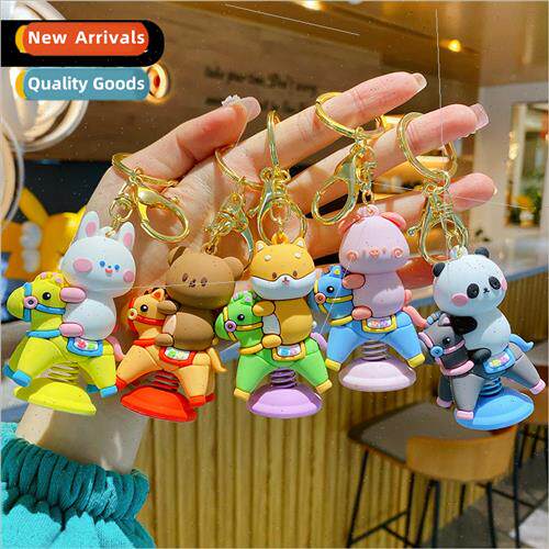 Drip glue wooden horse rocking keychain female cute bunny sh