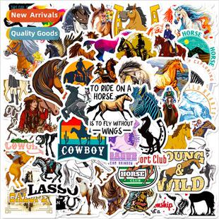 50 galloping horse cute pet cartoon stickers kindergarten pe