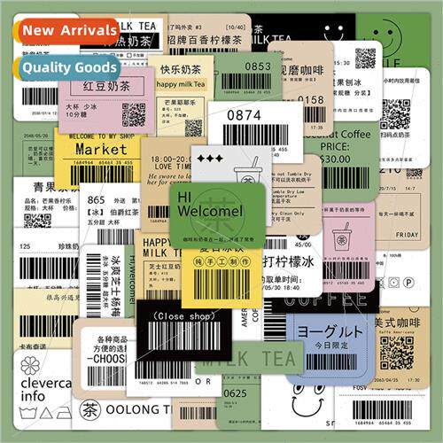 60 coffee milk tea label stickers personalized creative ins