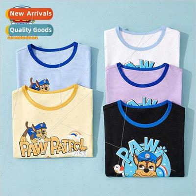 Woof team childrens cotton T-shirt short-sleeved 2023 summer