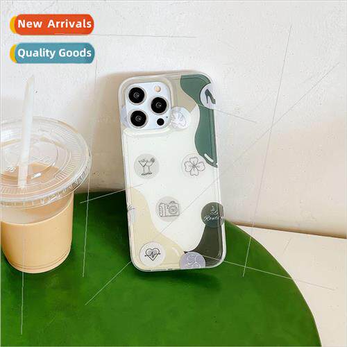 Niche INS Matcha Green Sketch 适用 iPhone 13/14 ProMax Case