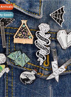 Dandelion Rose Dagger Match Enamel Beaker Pin Alloy Badge Co