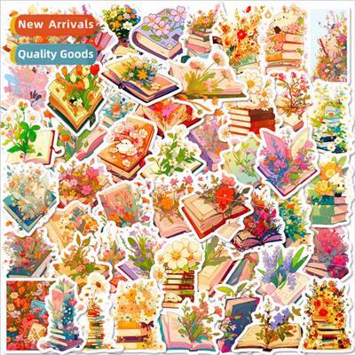 50 pcs of vintage aesthetic book floral mix and match sticke